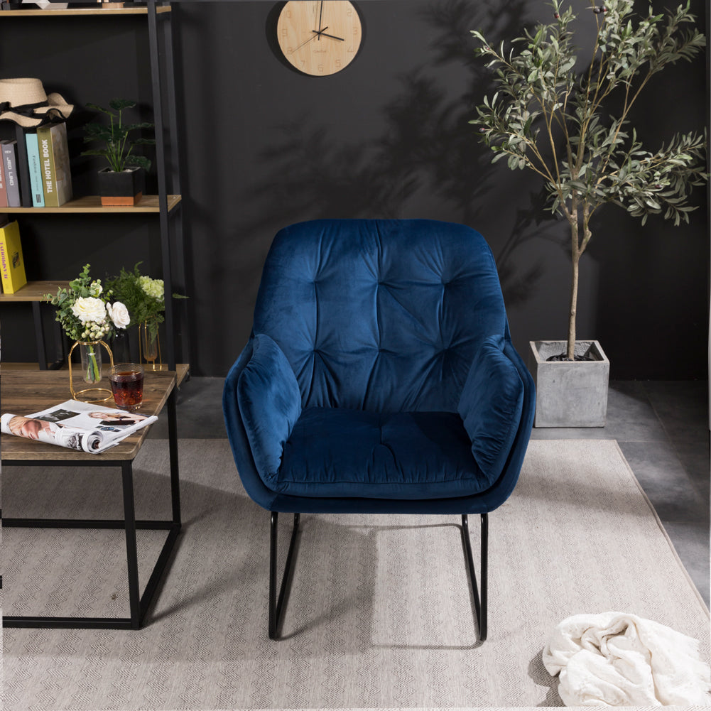 Linen Double Layer Padded Chair Armchair