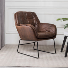 Load image into Gallery viewer, Bronzing Leather Double Layer Padded Chair Armchair
