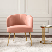 Load image into Gallery viewer, Modern Frosted Velvet Shell Accent Chair
