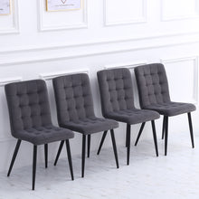 Load image into Gallery viewer, Set of 4 Frosted Velvet High Back Dining Chairs-Smokey Pink and Dark Grey
