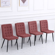 Load image into Gallery viewer, Set of 4 Frosted Velvet High Back Dining Chairs-Smokey Pink and Dark Grey
