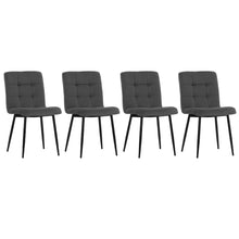 Load image into Gallery viewer, Set of 4 Matte Velvet Padded Dining Chairs, Dark Grey
