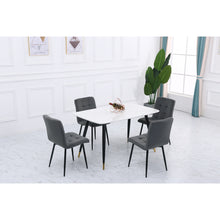 Load image into Gallery viewer, Set of 4 Matte Velvet Padded Dining Chairs, Dark Grey
