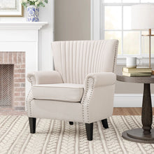 Load image into Gallery viewer, Livingandhome Channel Deep Cushioned Armchair with Nailhead Trim, JM2151
