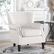 Load image into Gallery viewer, Livingandhome Channel Deep Cushioned Armchair with Nailhead Trim, JM2151
