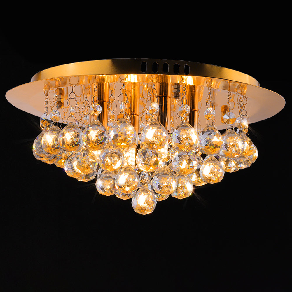 Circular Crystal Semi Flush Light