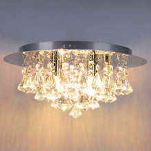 Load image into Gallery viewer, 4-Light Crystal Semi Flush Light
