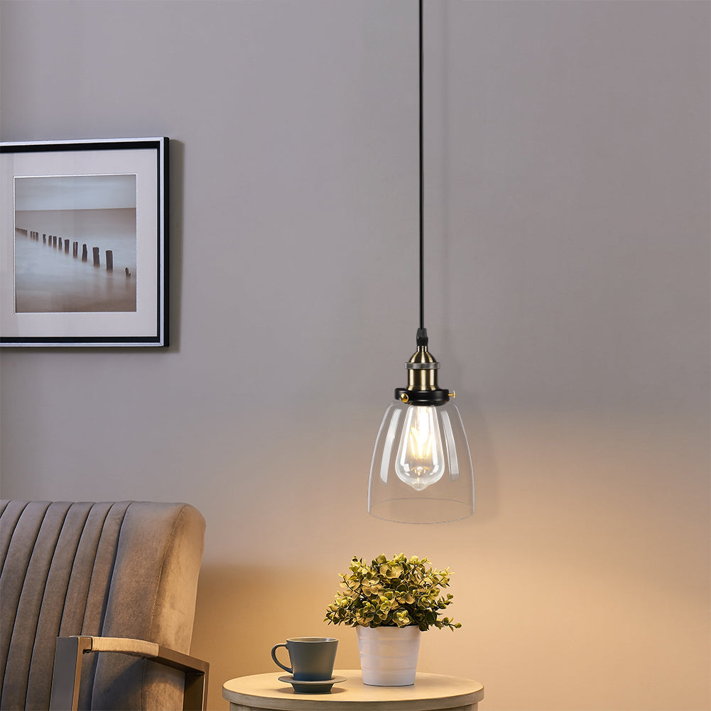 Industrial Pendant Light Glass Lamp Ceiling Lampshade, Oval Shape