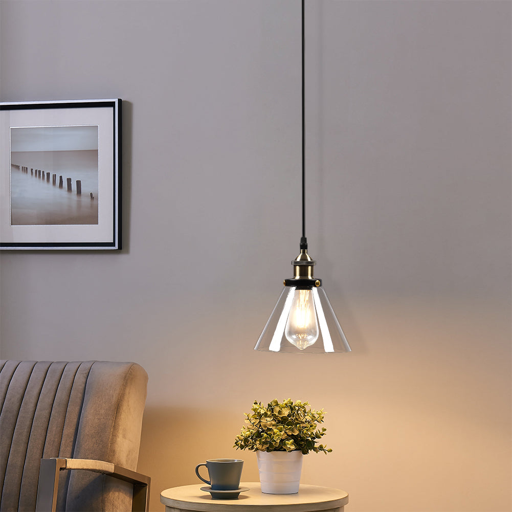 Industrial Pendant Light Glass Lamp Ceiling Lampshade, Cone Shape