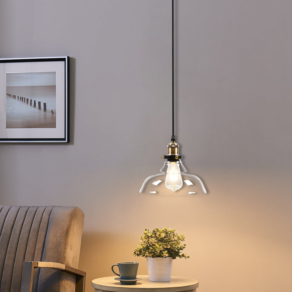 Industrial Pendant Light Glass Lamp Ceiling Lampshade, Trumpet Shape