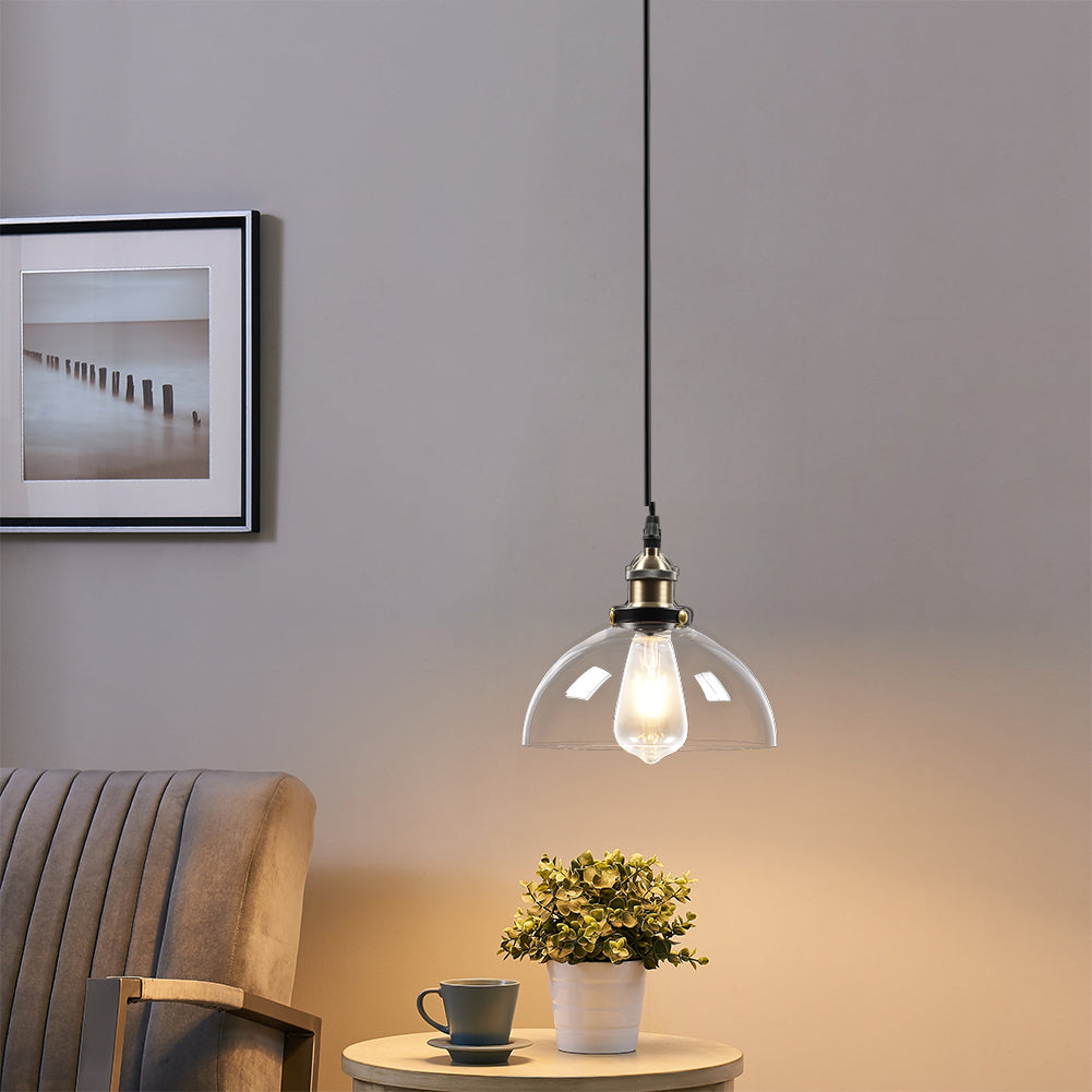 Industrial Pendant Light Glass Lamp Ceiling Lampshade, Semicircle Shape