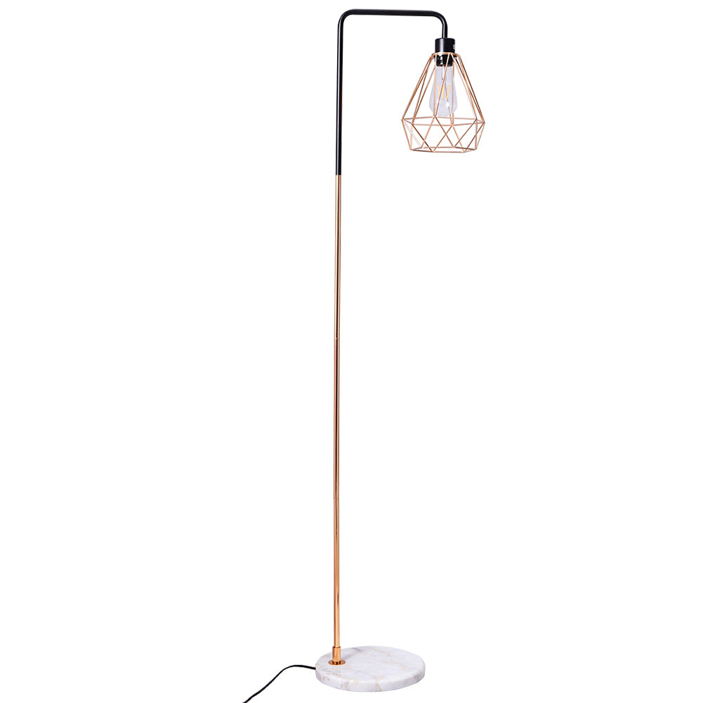 Floor Lamp with Geometric Lampshade and Solid Marble Base-6 colors！