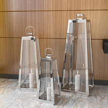 Load image into Gallery viewer, Candle Holder Floor Stainless Steel Lantern
