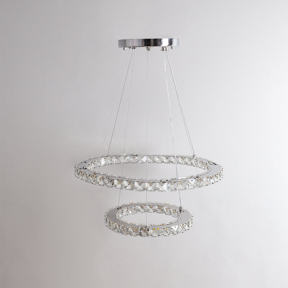 Dimming LED Chandelier Lamp Wire Pendant Crystal Ceiling Lights