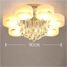 Load image into Gallery viewer, 7-Light Modern Round Acrylic LED Semi Flush Mount with Crystal Accent
