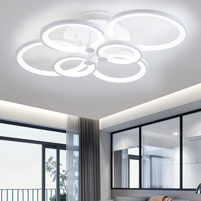 Livingandhome Modern Circular LED Semi Flush Ceiling Light for Nordic Decor, LG0425