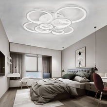 Load image into Gallery viewer, 8-Light Modern Circular LED Semi Flush Ceiling Light for Nordic Decor
