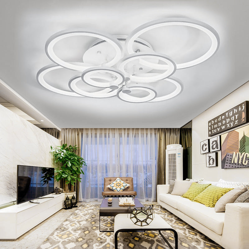 Livingandhome Modern Circular LED Semi Flush Ceiling Light for Nordic Decor, LG0426