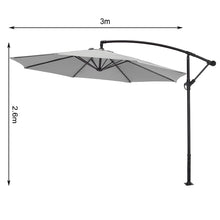 Load image into Gallery viewer, 3M light grey Sun Parasol Hanging Banana Umbrella
