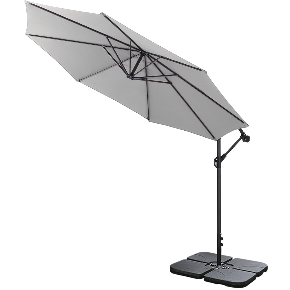 3M light grey Sun Parasol Hanging Banana Umbrella