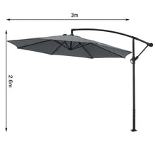 Load image into Gallery viewer, 3M Dark grey Sun Parasol Hanging Banana Umbrella
