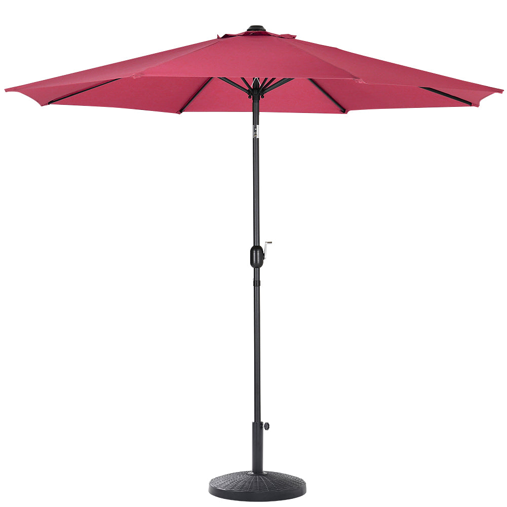 3M Parasol Umbrella Patio Sun Shade Crank Tilt with Round Base