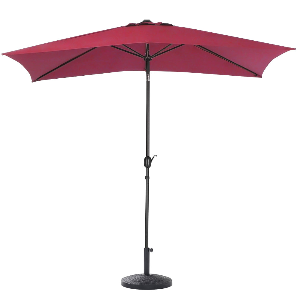 2x3M Parasol Umbrella Patio Sun Shade Crank Tilt with Round Base