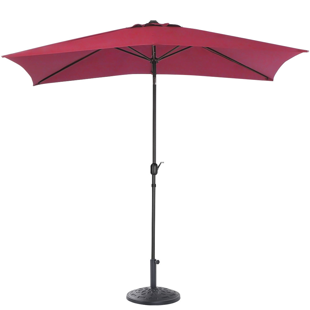 2x3M Parasol Umbrella Patio Sun Shade Crank Tilt with Round Base