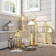 Load image into Gallery viewer, Gold Vintage Candle Lanterns Holder Garden Hanging Lantern
