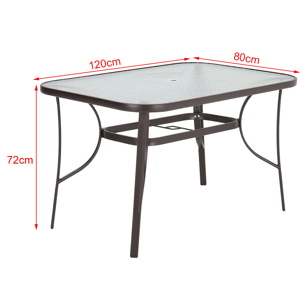 Garden Ripple Rectangular Table With Umbrella Hole