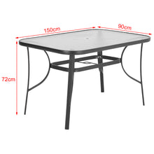 Load image into Gallery viewer, Garden Ripple Rectangular Table With Umbrella Hole with 4 Folding Chairs
