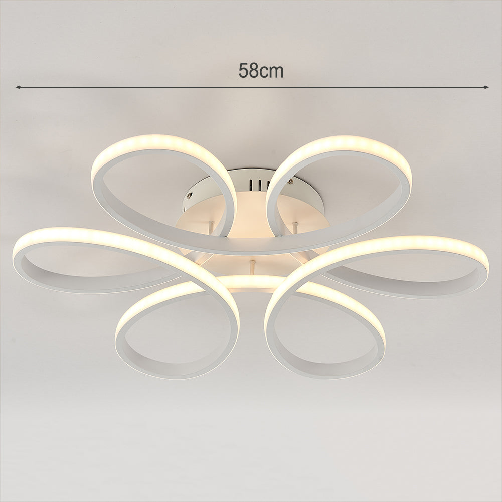 LED Dimmable Ceiling Light Floral Pendant Chandelier With Remote