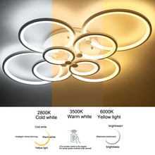 Load image into Gallery viewer, Livingandhome Modern Circular LED Light-adjusted Semi Flush Ceiling Light for Nordic Decor, LG0592
