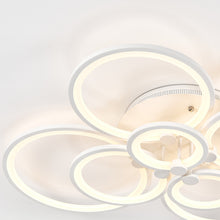 Load image into Gallery viewer, 8-Light Modern Circular LED Light-adjusted Semi Flush Ceiling Light for Nordic Decor
