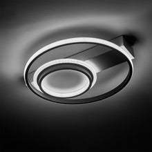 Load image into Gallery viewer, Modern LED Ceiling Light with 2 Black Acrylic Circular Rings-Cool white and Dimmable
