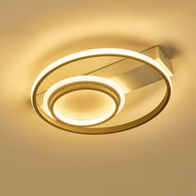 Load image into Gallery viewer, Modern LED Ceiling Light with 2 Black Acrylic Circular Rings-Cool white and Dimmable
