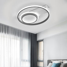 Load image into Gallery viewer, Modern LED Ceiling Light with 2 Black Acrylic Circular Rings-Cool white and Dimmable
