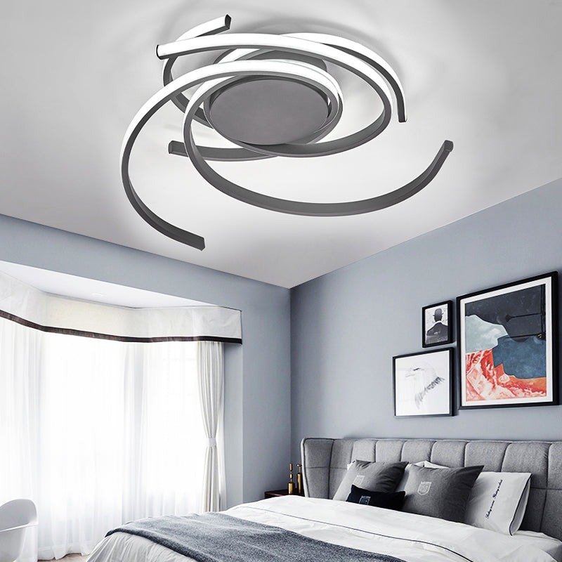 Flush Mount Ceiling Light, Acrylic Spiral Flower Shape, Cool white，Dimmable