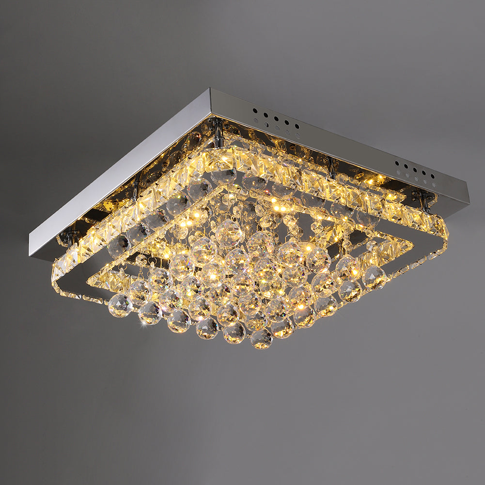 Fancy Modern Crystal LED Flush Mount Ceiling Light Fixture