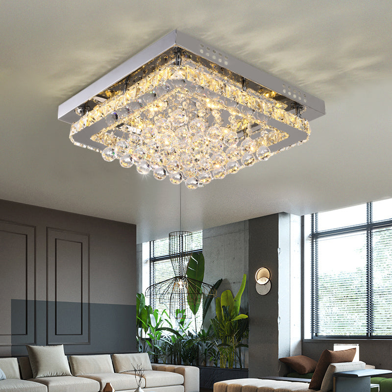 Livingandhome Modern Fancy Crystal LED Flush Mount Ceiling Light Fixture, LG0665