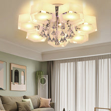 Load image into Gallery viewer, LED Crystal Ceiling Light Hexagon Chandelier Lamp With Remote
