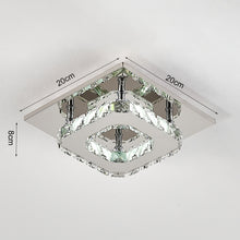 Load image into Gallery viewer, Modern Small Square Crystal LED Ceiling Light for Hallways and Corridor
