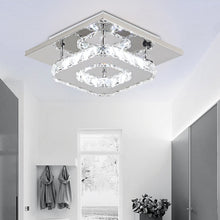Load image into Gallery viewer, Modern Small Square Crystal LED Ceiling Light for Hallways and Corridor
