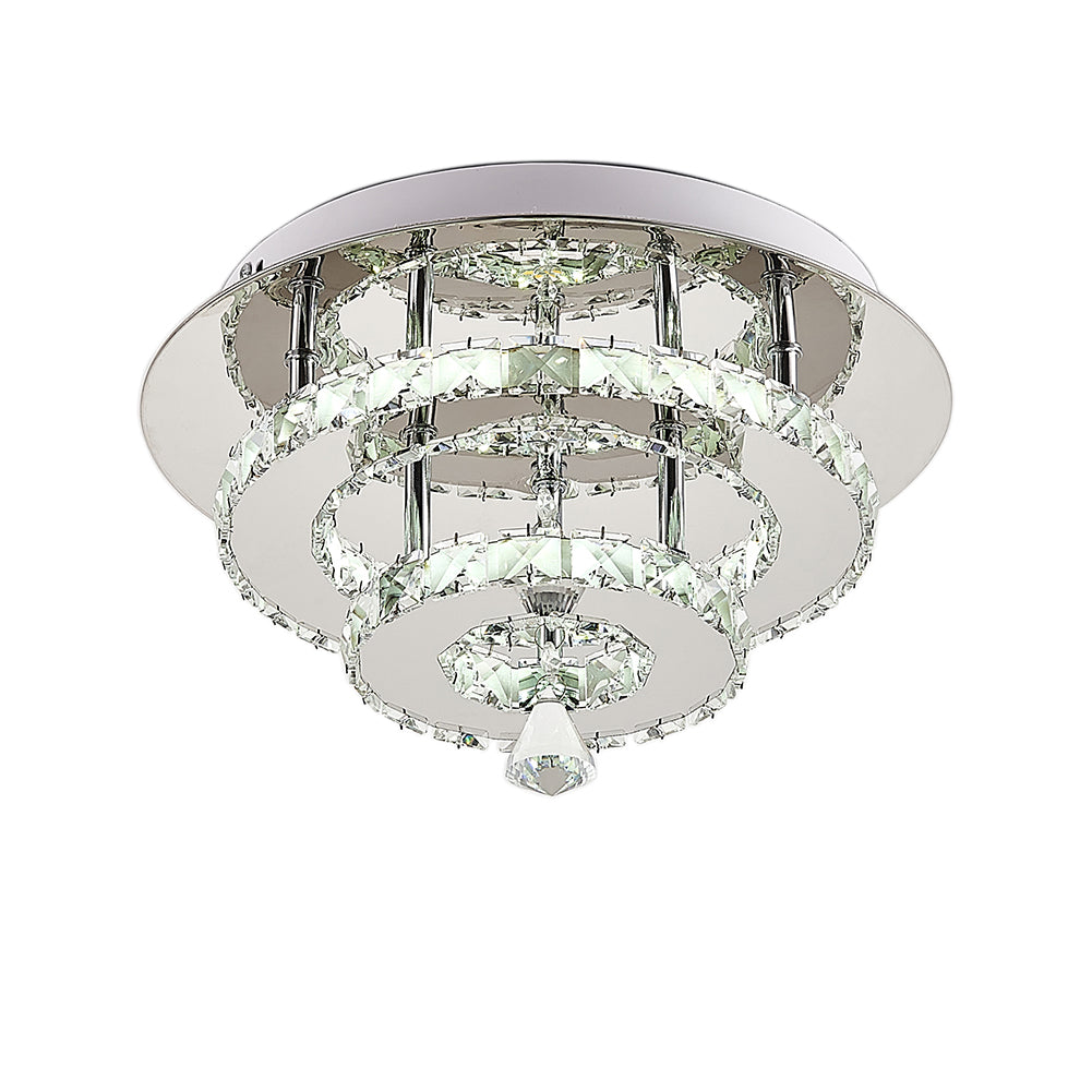 Modern Double-tiers Median-size Crystal Round LED Ceiling Ligh