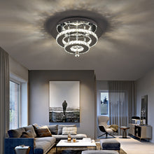 Load image into Gallery viewer, Modern Double-tiers Median-size Crystal Round LED Ceiling Ligh
