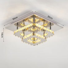 Load image into Gallery viewer, Livingandhome Modern Double-tiers Median-size Crystal LED Ceiling Light, LG0733
