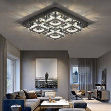 Load image into Gallery viewer, 4-Light Square Large-size Glamourous Crystal LED Ceiling Light
