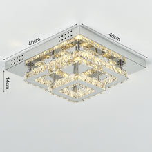Load image into Gallery viewer, Double-tiers Square Large-size Glamourous Crystal LED Ceiling Light
