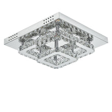 Load image into Gallery viewer, Double-tiers Square Large-size Glamourous Crystal LED Ceiling Light

