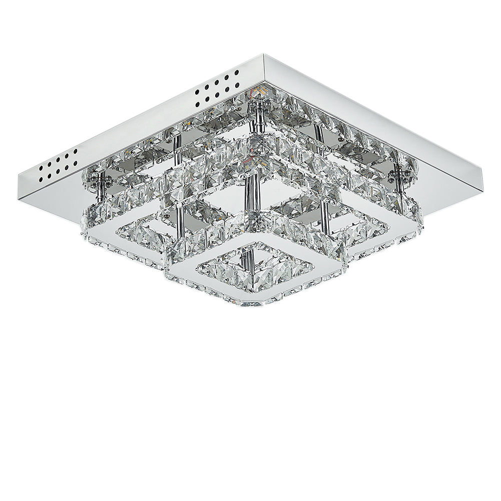 Double-tiers Square Large-size Glamourous Crystal LED Ceiling Light